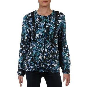 NWT KARL LAGERFELD PARIS WOMENS FLORAL BLOUSE